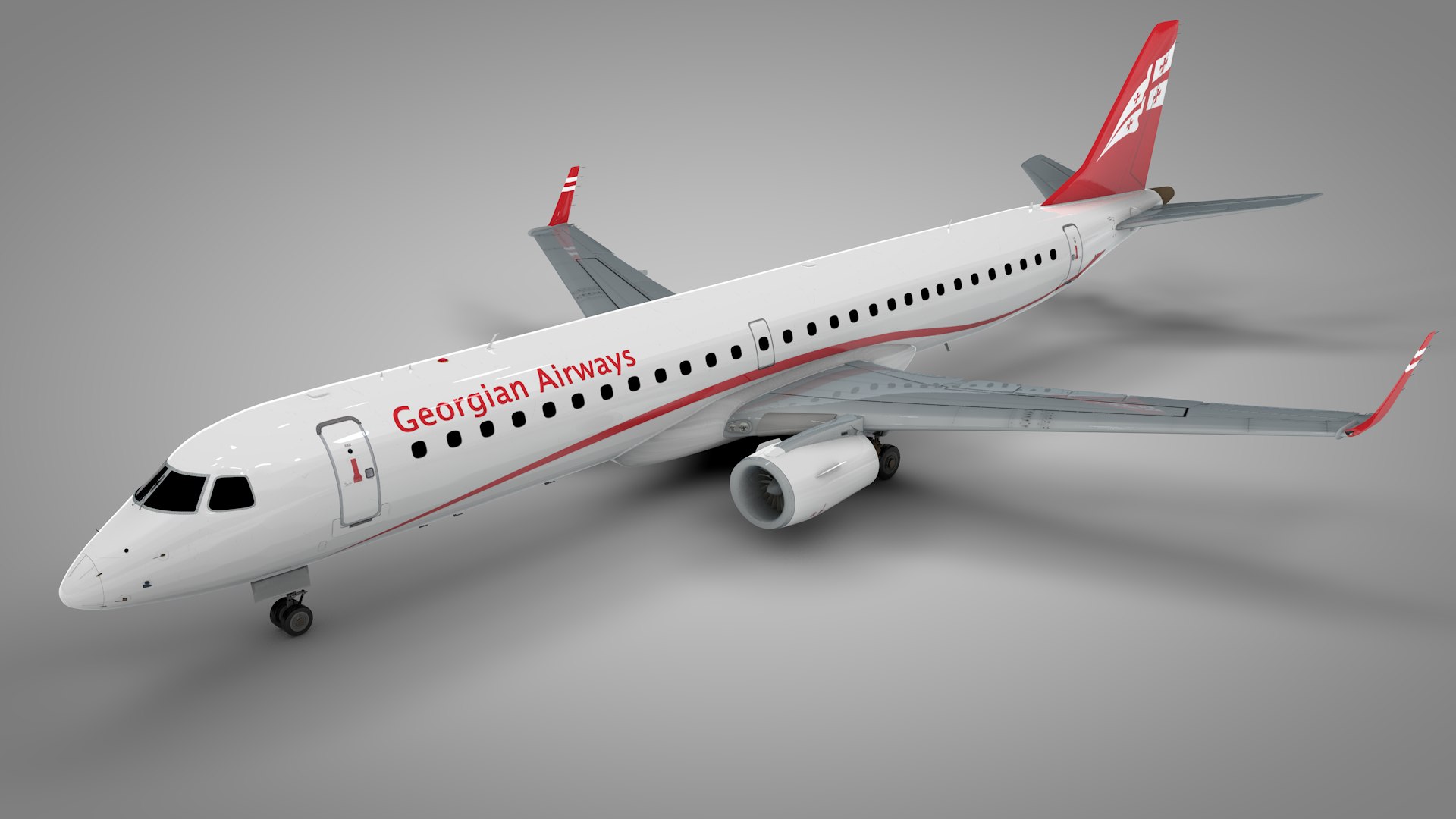 Georgian Airways Embraer195 L676 3D Model - TurboSquid 1548724