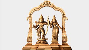 3D model lord ram sita devi statue