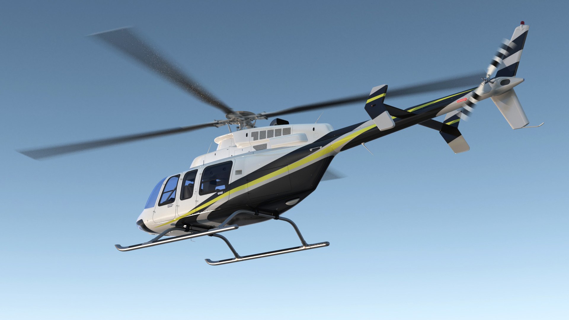 Civilian Passenger Helicopter Generic 3D model preview