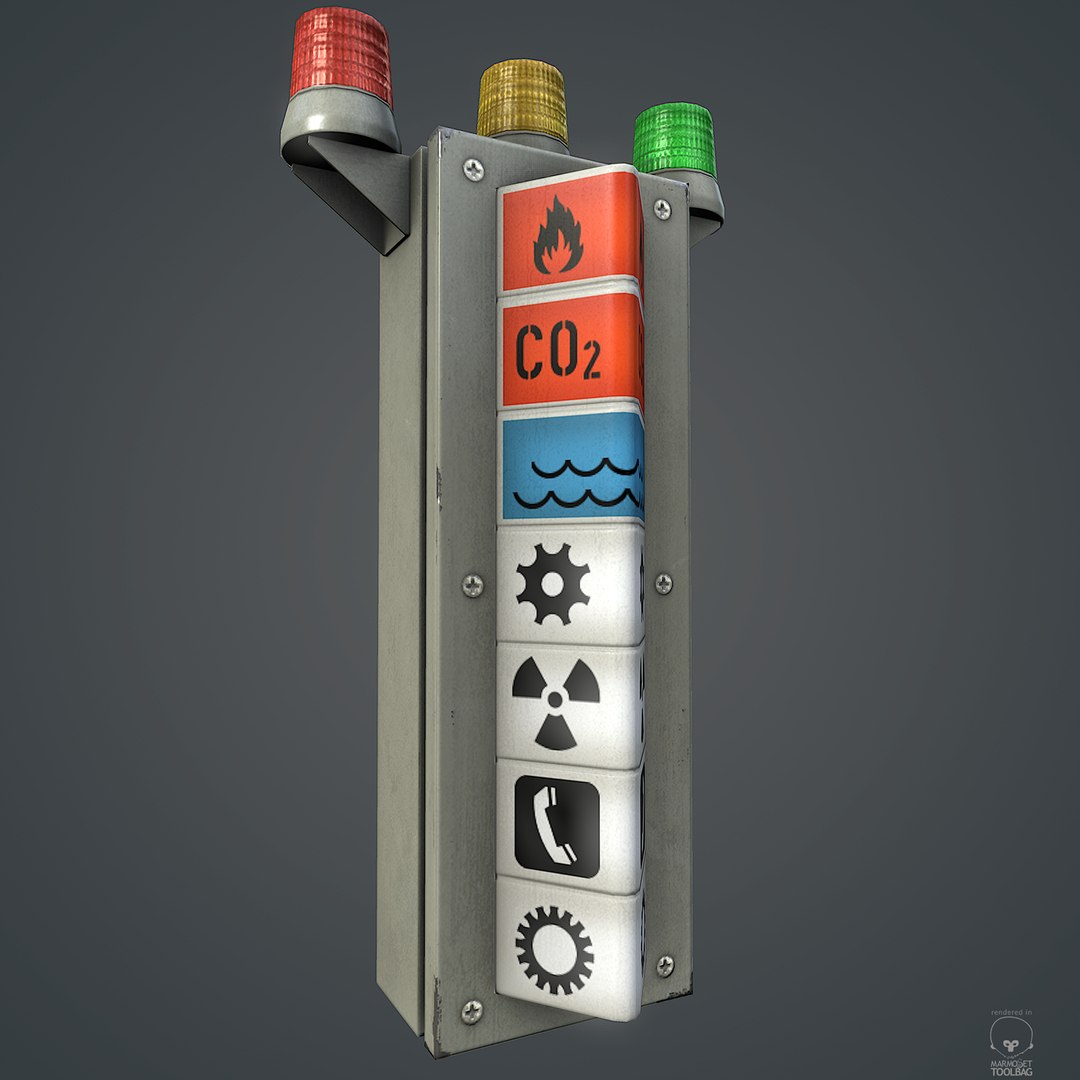 Hazard Safety Light 3d Max