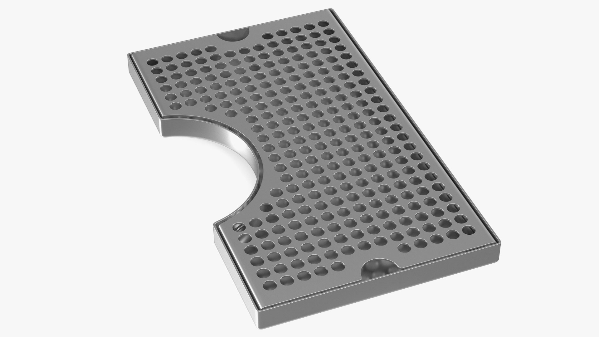 Drip Tray for Beer Tower Stainless Steel Cut Out 3D model preview