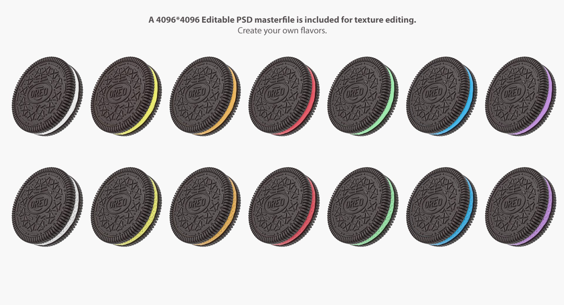 3d Model Realistic Oreo Cookie