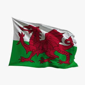 Realistic Animated Flag - Microtexture Rigged - Put your own texture - Def Wales