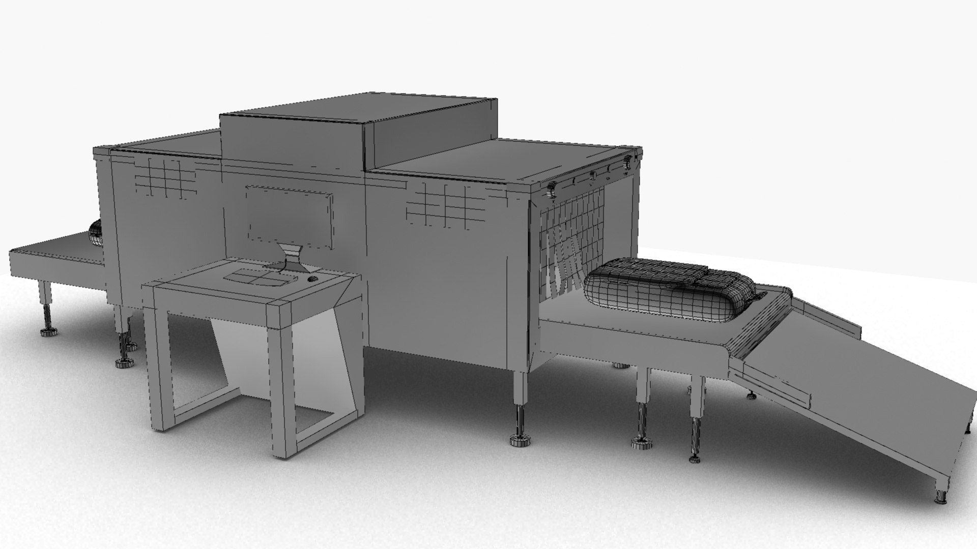 Baggage x-ray scanner 3D model https://p.turbosquid.com/ts-thumb/7M/iv3drR/8h/wireframe/jpg/1646288011/1920x1080/fit_q87/8aafffa4ec9c54e00aeca5d91e1738f5f03c1fdc/wireframe.jpg