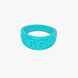 Arctic Cyan Frost Plastic Ring 66 3D Model