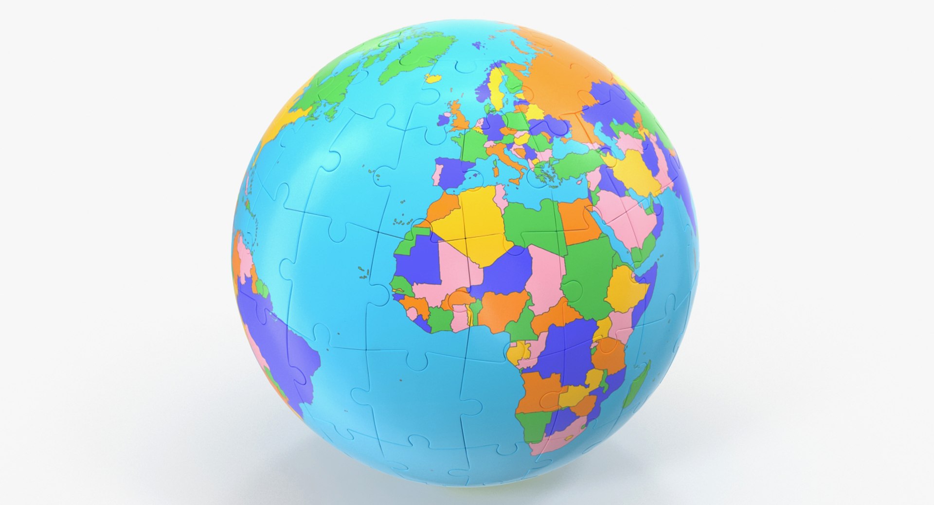 Globe Puzzle 3D Model 3D model preview
