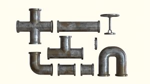 Modular Industrial Pipe Pack 3D model