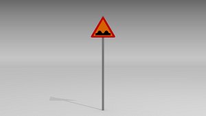 speed bumps sign 3d obj