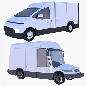 Oshkosh and Hyundai delivery vans 3D model