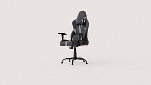 Black Racing-Style Gaming Chair with Adjustable Armrests