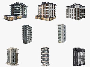Residential Apartment Building 8 Pack