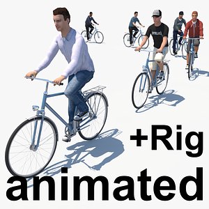 cyclists animation rig 3D model