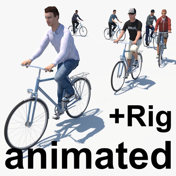 cyclists animation rig 3D model