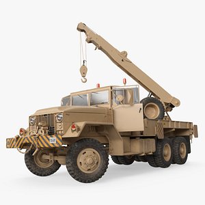 Heavy Wrecker Crane Beige Used Rigged model