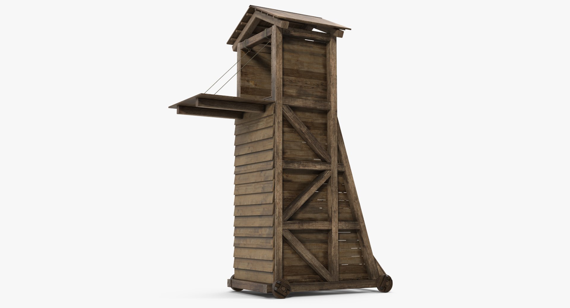 medieval siege tower 3d obj