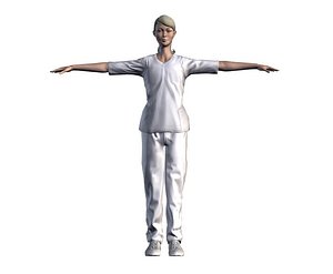 3D model nurse character rigged
