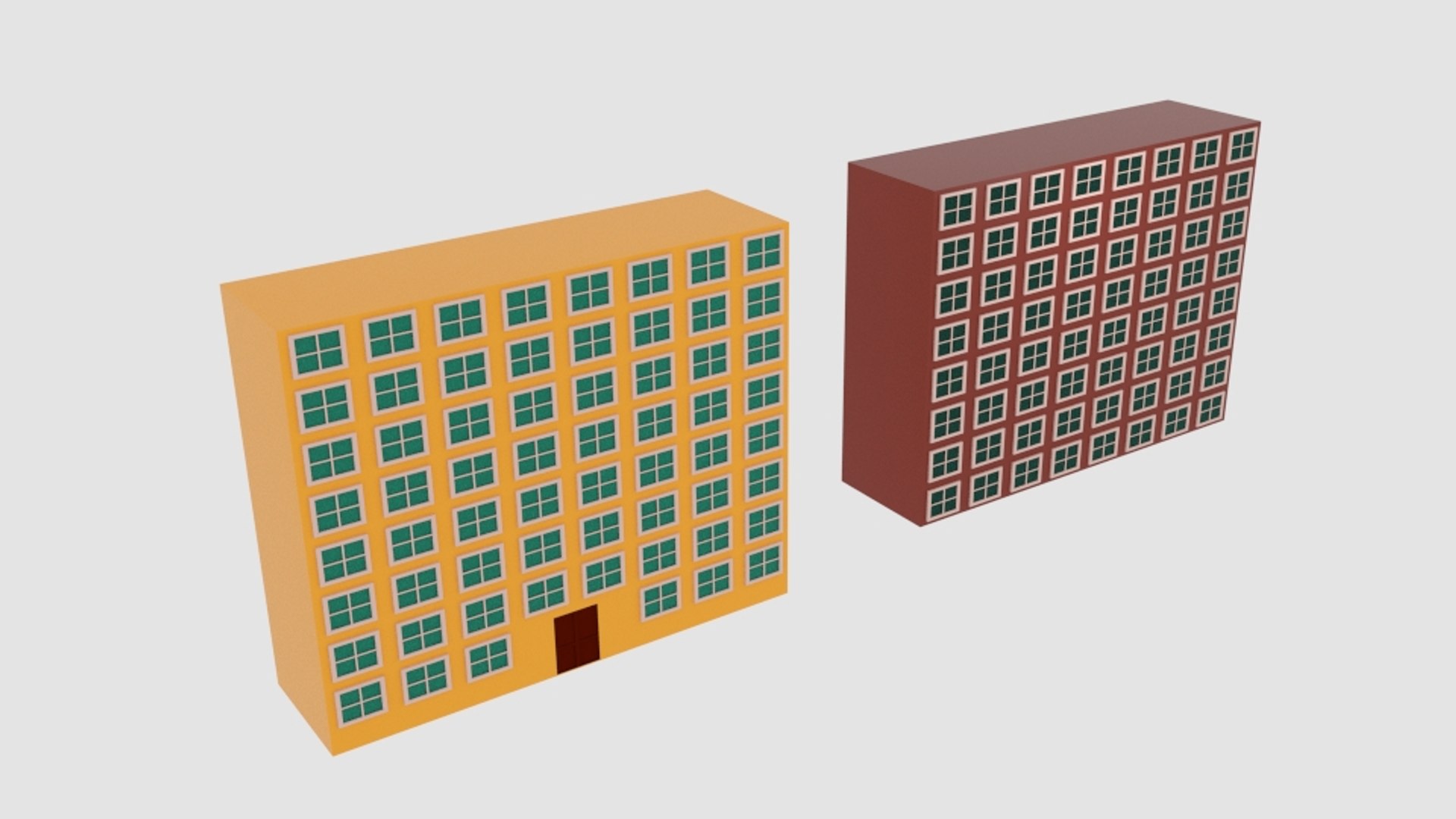 3D Building Square Rectangle - TurboSquid 1321703