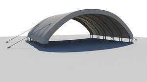 military hangar desert 3d model