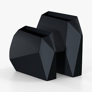 3D model Black Vase Origami Set