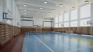 Basketball Tennis School Gym 3D model