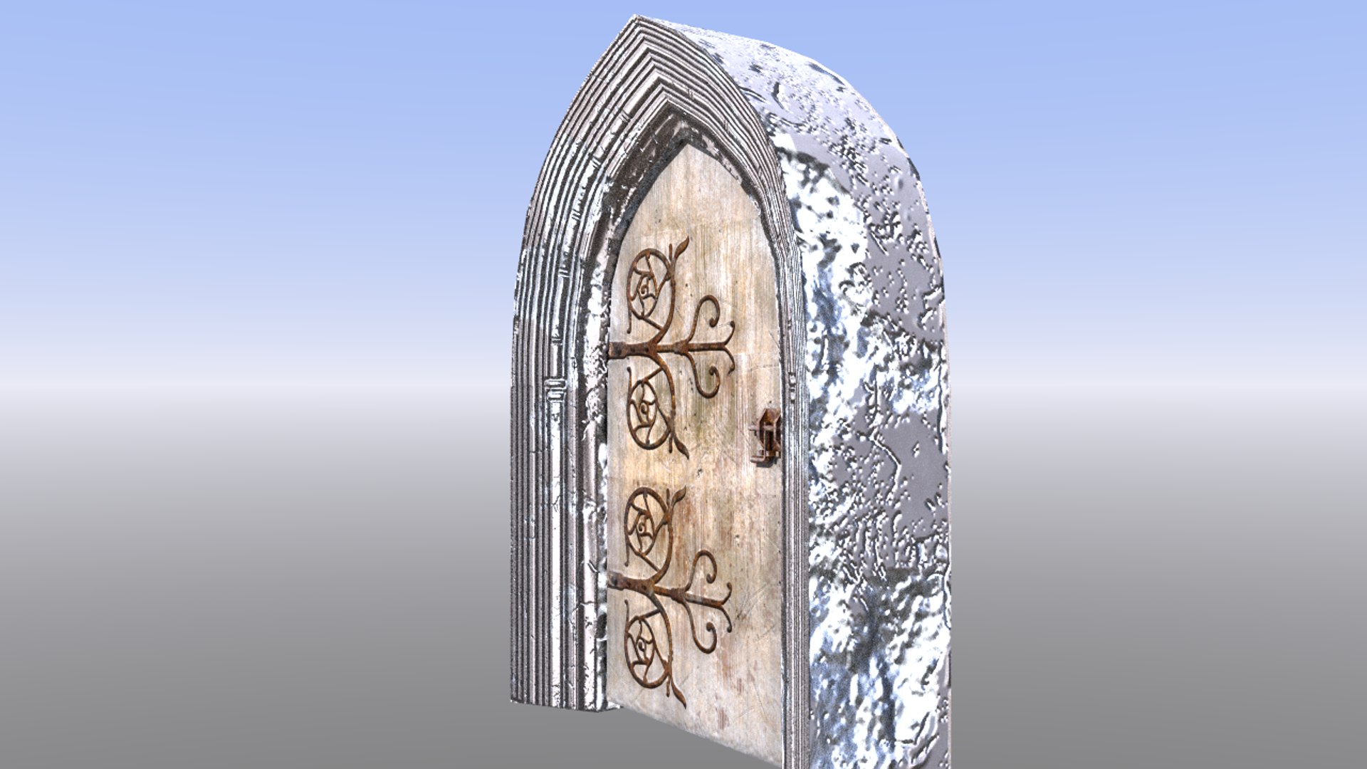 3D medieval door frame model - TurboSquid 1431607