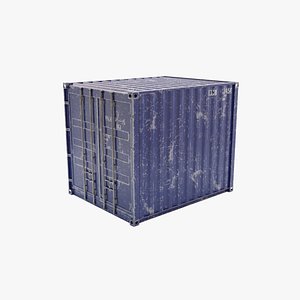 10Ft Cargo Container - Blue - Dirty model