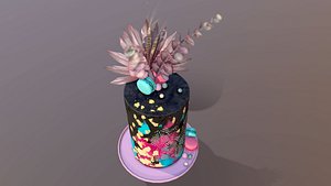 Luxury Turquoise Buttercream Cake 3D
