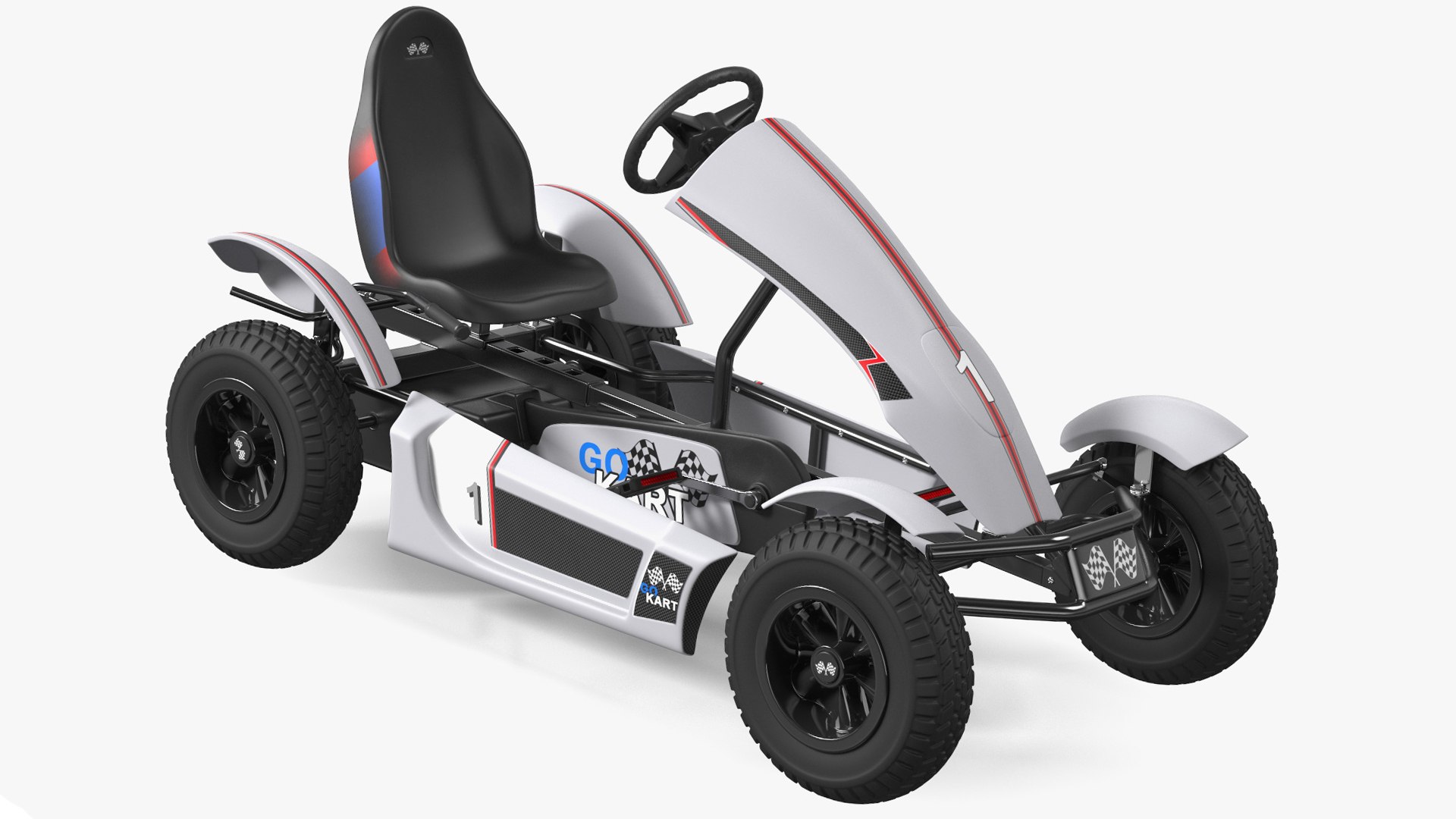Pedal Kart with Frame Race Grey Rigged for Maya 3D model preview