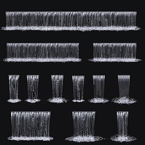 3D model collection waterfall Fountains cascade - 12
