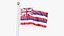 USA States hawaii Flag Stand Pole Animated