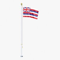 USA States hawaii Flag Stand Pole Animated