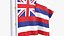 USA States hawaii Flag Stand Pole Animated