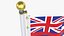 USA States hawaii Flag Stand Pole Animated