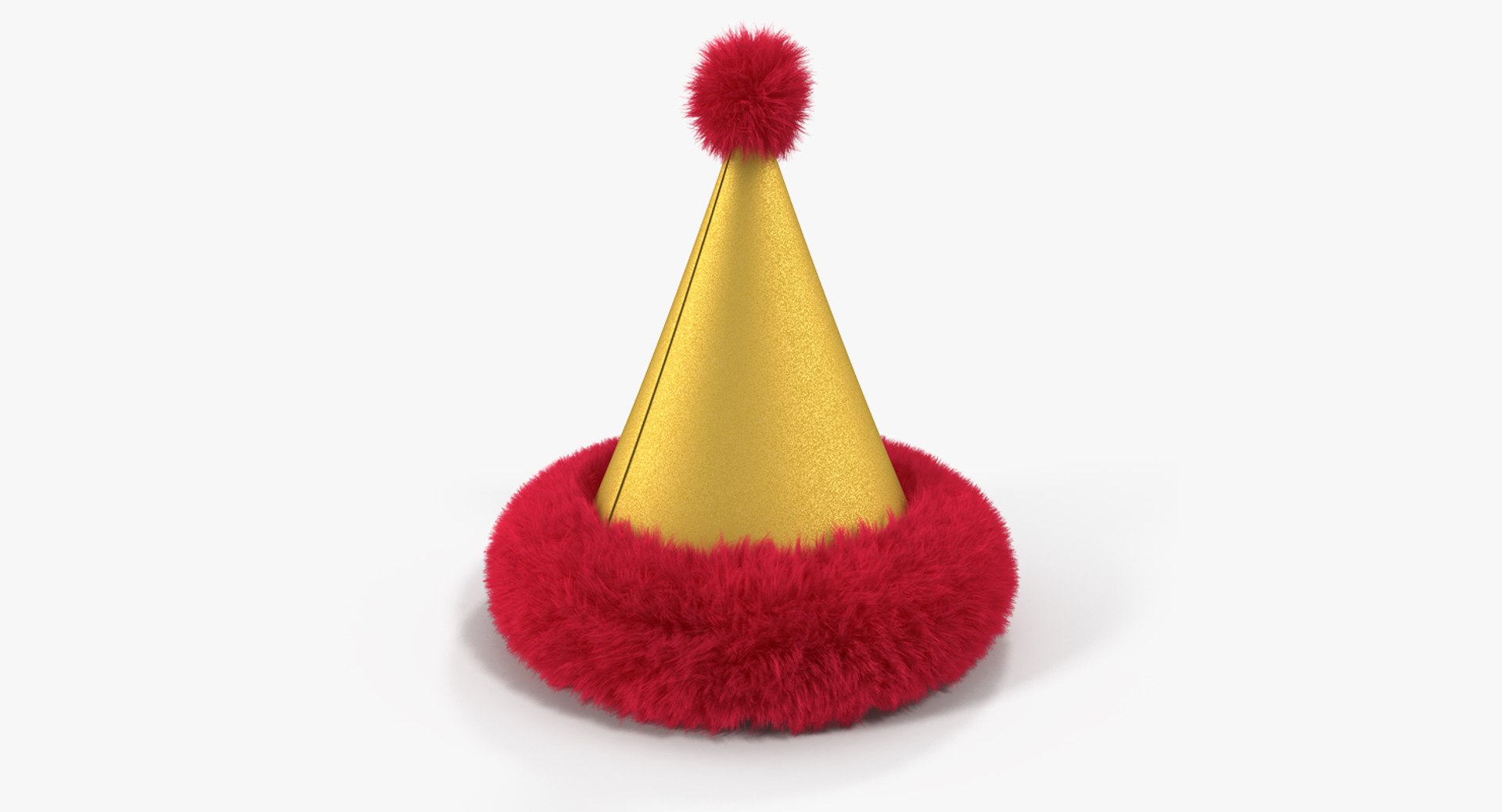 Fur Cone Party Hat 3D Model 3D model preview