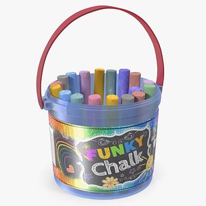 Coloured Chalk Bucket 3D Model