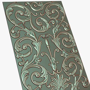 Baroque Acanthus Low Relief Panel for CNC