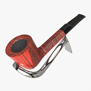 Smoking Pipe Straight Briar Wood 03 3D model