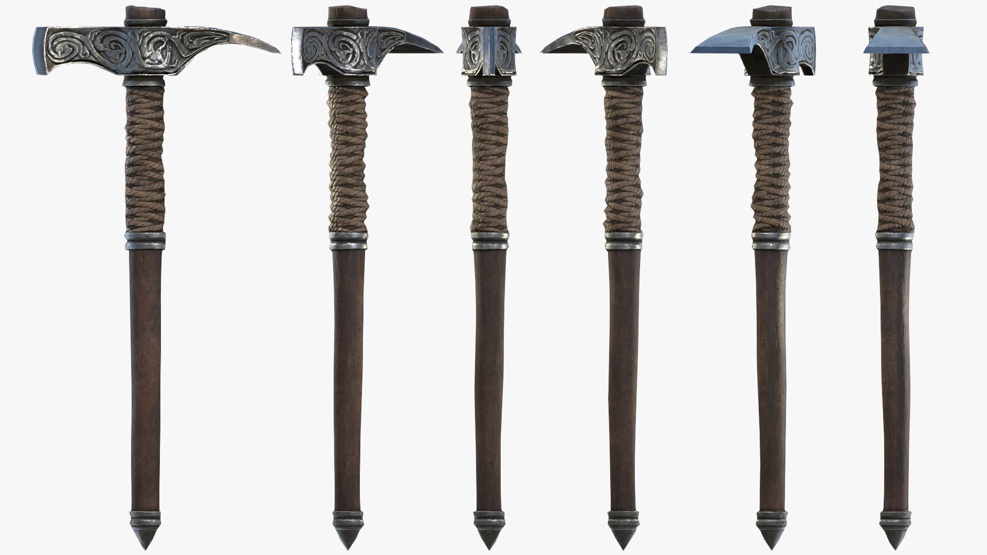 3D Fantasy Axe RPG Alpenstock Hammer-Axe Battle-axe Boarding Broadaxe Danish Felling Francisca Great-axe Hooked Hurlbat Labrys Mattock Ono Parashu Pickaxe Sagaris Shepherd's Splitting Maul Tomahawk Throwing Ax War Axe Collection model https://p.turbosquid.com/ts-thumb/7N/j86WkT/p4/ts_urp_1080p_21.09.2023_154810/jpg/1788784782/1920x1080/fit_q87/f2c1597651654d154eb5a7a12602a29f45a314d0/ts_urp_1080p_21.09.2023_154810.jpg