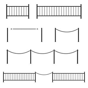 3D Metal fencing fence with chain links