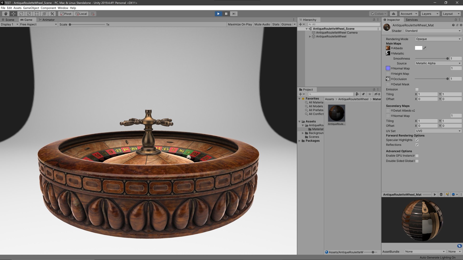 3D Antique Roulette Wheel - Animated Game Asset - TurboSquid 1845911