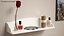 White Wall Mounted Shelf with Nail Polish and Perfume 3D model
