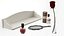 White Wall Mounted Shelf with Nail Polish and Perfume 3D model