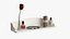 White Wall Mounted Shelf with Nail Polish and Perfume 3D model