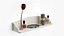 White Wall Mounted Shelf with Nail Polish and Perfume 3D model