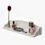 White Wall Mounted Shelf with Nail Polish and Perfume 3D model