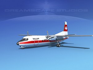 fairchild f-27 fokker 3d model