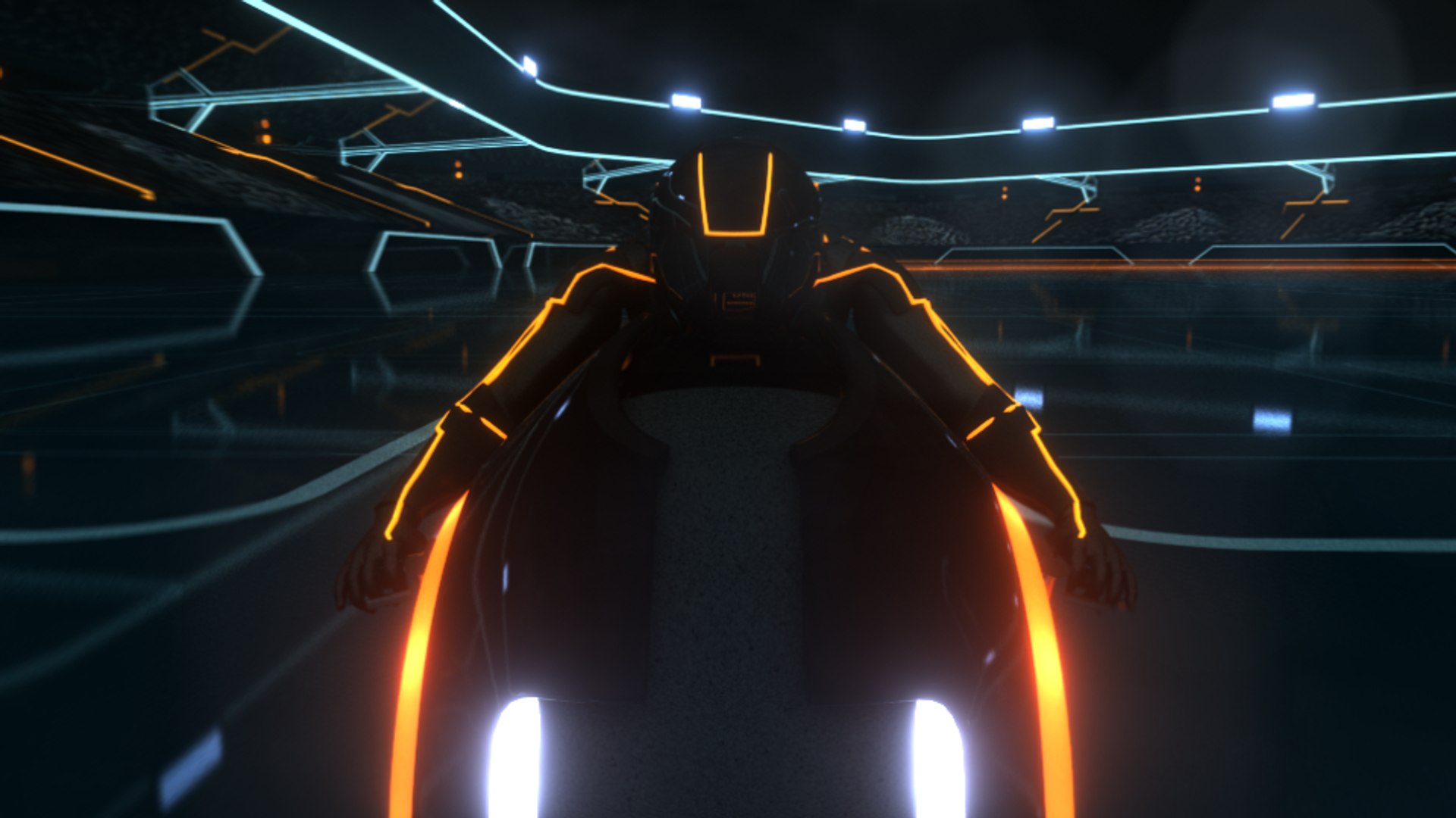 Tron Bike Rider Posed 3d Max