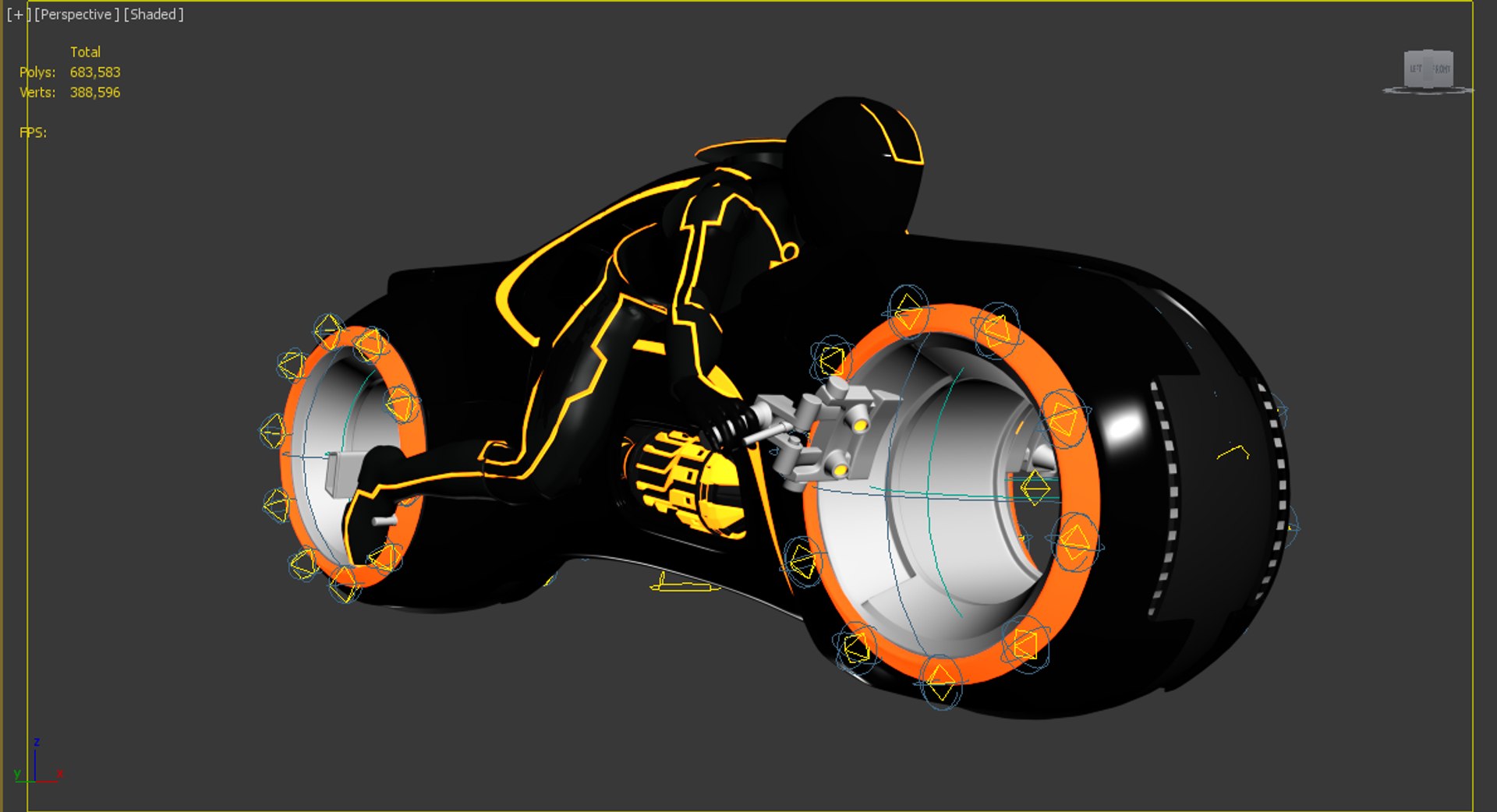 Tron Bike Rider Posed 3d Max