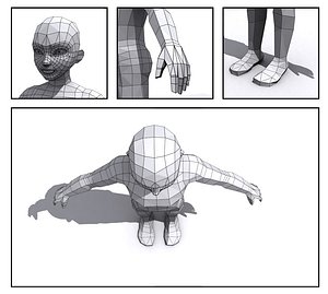 Boy low poly base mesh