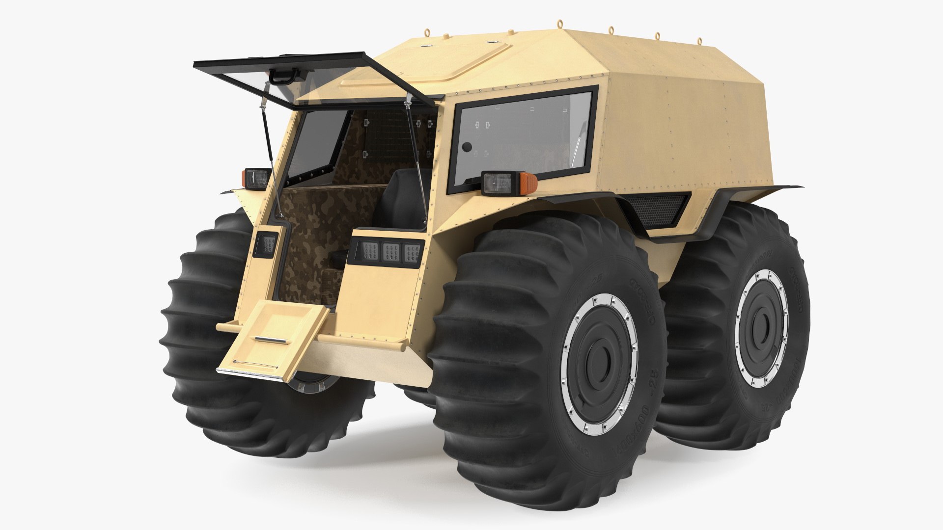 Amphibious ATV Rigged for Maya 3D model preview